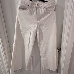 H&M White Flare Wide Leg Jeans High-Rise